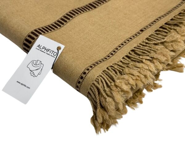 Shah-e-Midhat – Warm Taupe Blended Wool Shawl for Men (Chaddar) - Image 2