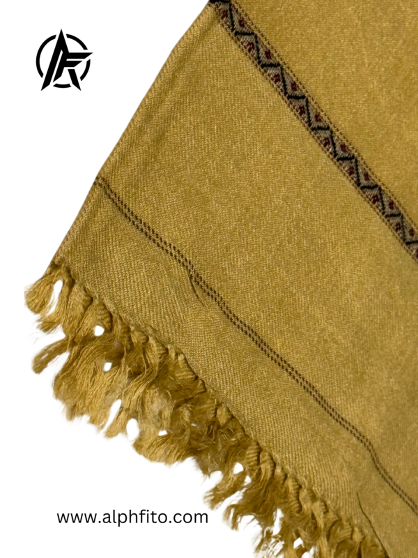 Shah-e-Zar – Exclusive Golden Pashmina Fine Wool Shawl (Chaddar) - Image 2